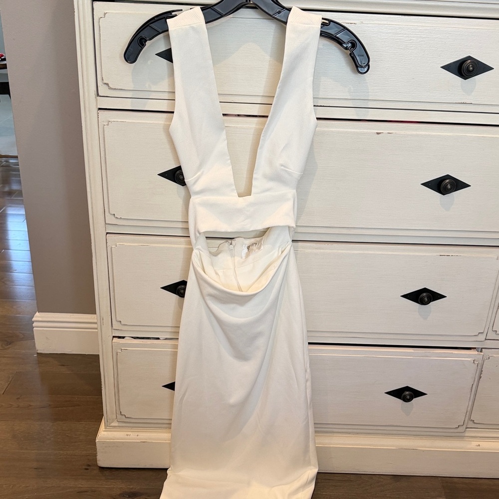 Solace London White Backless Dress
